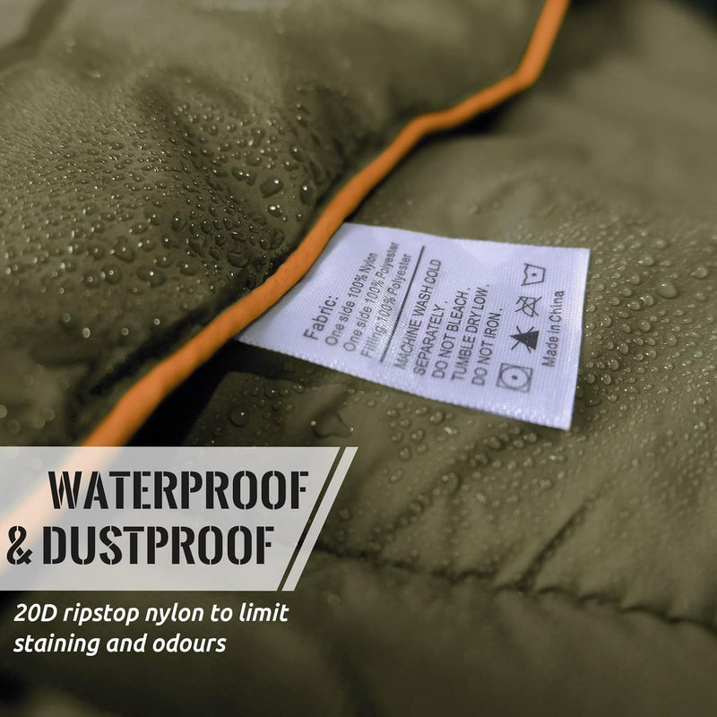 GLORSIGN Outdoor Puffy Camping Blanket, Lightweight Down Alternative Puffy Printed Camping Large Ultra Warm Hammock Top Quilt Waterproof Blanket for Traveling Picnic Beach Party Cold Weather (Olive) - Image 4